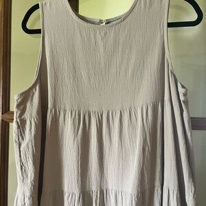 Sleeveless Tiered Tunic Top in Light Taupe